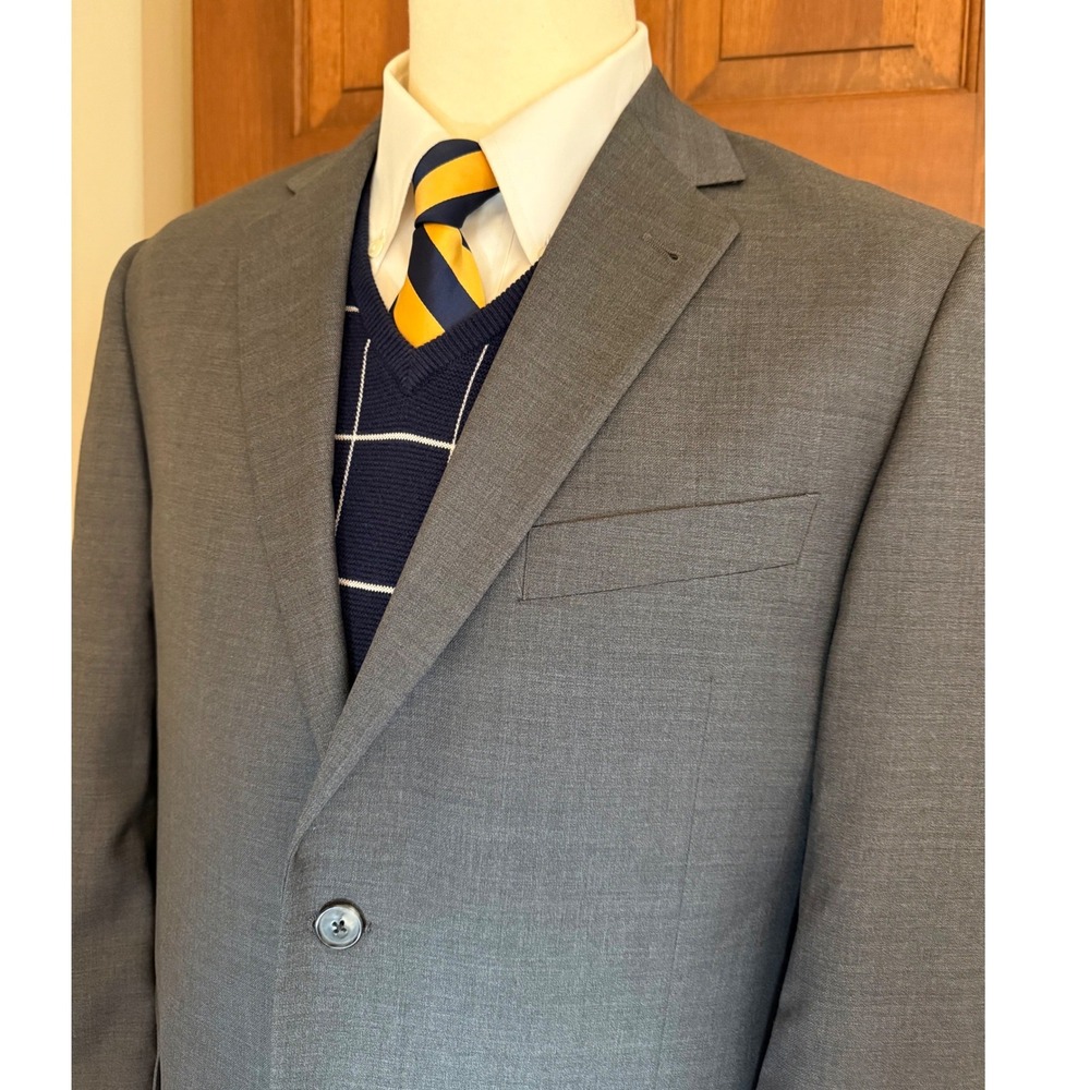 Joseph Abboud Blazer Mens 42S Gray Wool Two-Button Sport Coat Jacket - Picture 2 of 16